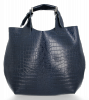 Kožené kabelka shopper bag Vittoria Gotti tmavě modrá VG804